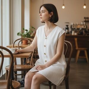 Marie Oliver NWOT Andi Button Mini Dress‎